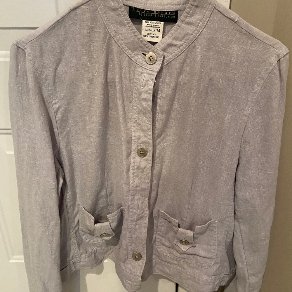 Harve Bernard size 14 Linen Jacket Grey